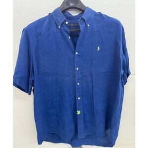 Mens Ralph Lauren 100% Linen Short Sleeve Button Up Shirt Size XXL